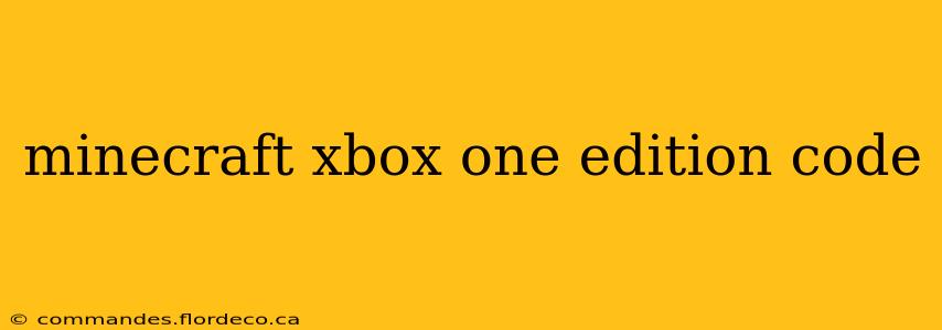 minecraft xbox one edition code