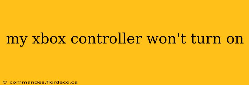 my xbox controller won't turn on