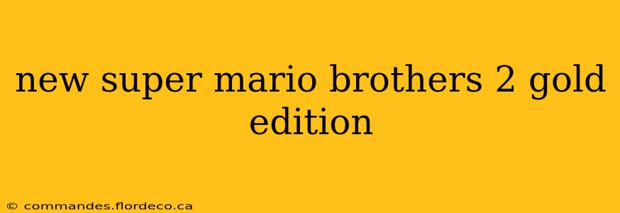 new super mario brothers 2 gold edition