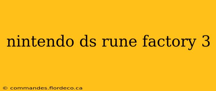 nintendo ds rune factory 3