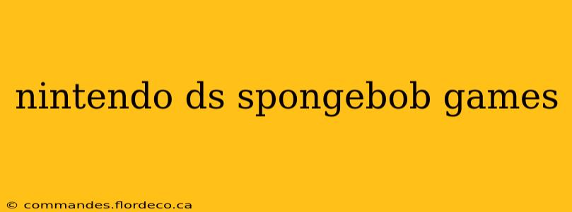 nintendo ds spongebob games