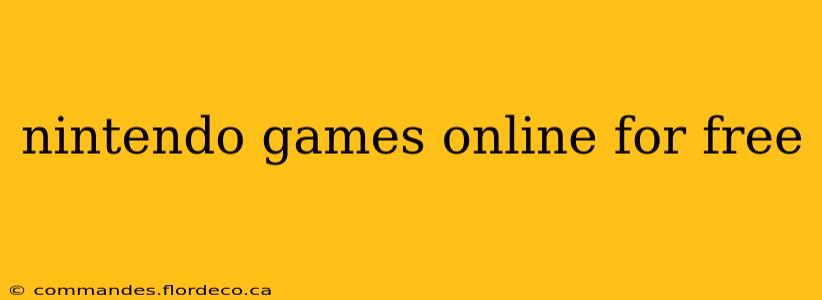 nintendo games online for free