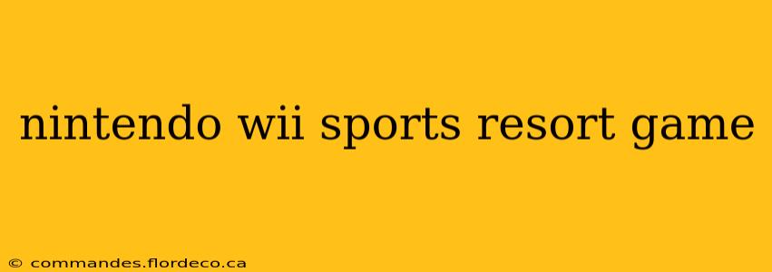nintendo wii sports resort game