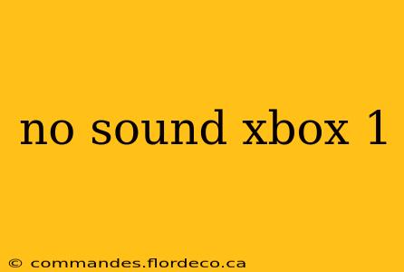 no sound xbox 1