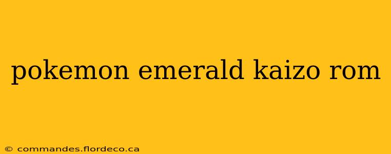 pokemon emerald kaizo rom
