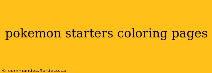 pokemon starters coloring pages