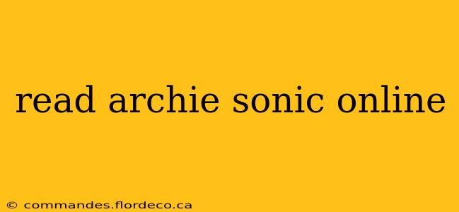 read archie sonic online