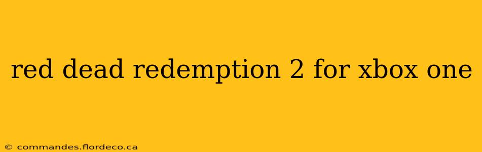 red dead redemption 2 for xbox one