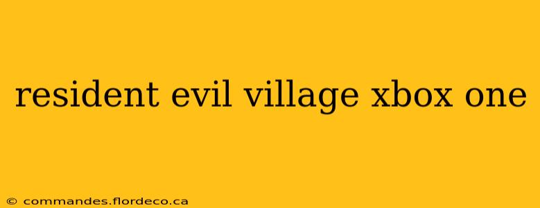 resident evil village xbox one