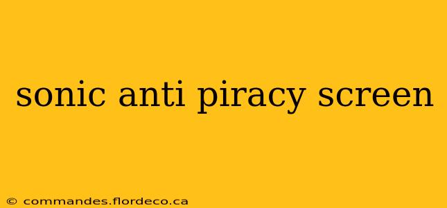 sonic anti piracy screen