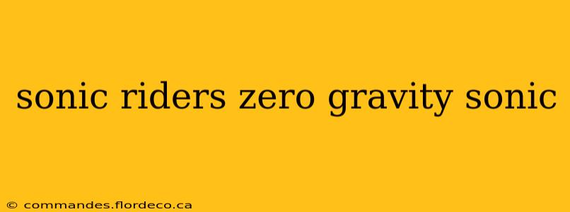 sonic riders zero gravity sonic
