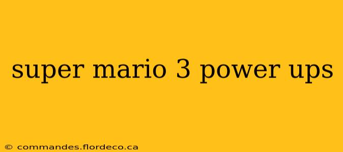 super mario 3 power ups