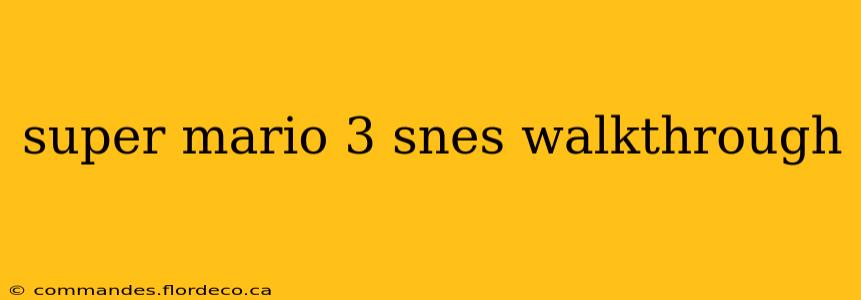 super mario 3 snes walkthrough