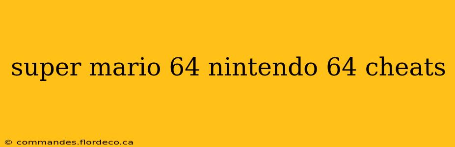 super mario 64 nintendo 64 cheats