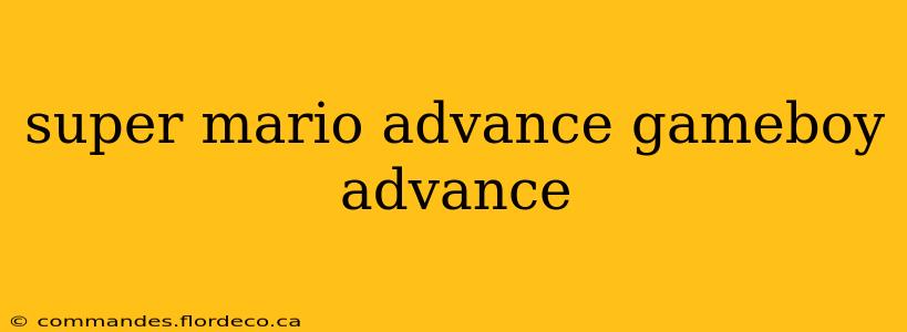 super mario advance gameboy advance
