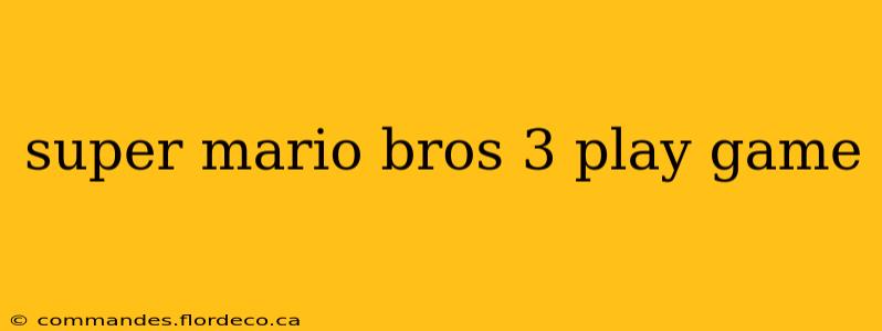 super mario bros 3 play game