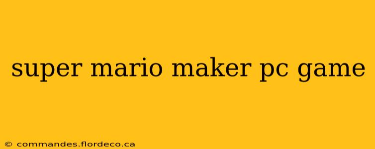 super mario maker pc game