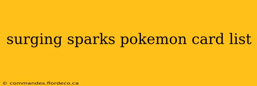 surging sparks pokemon card list