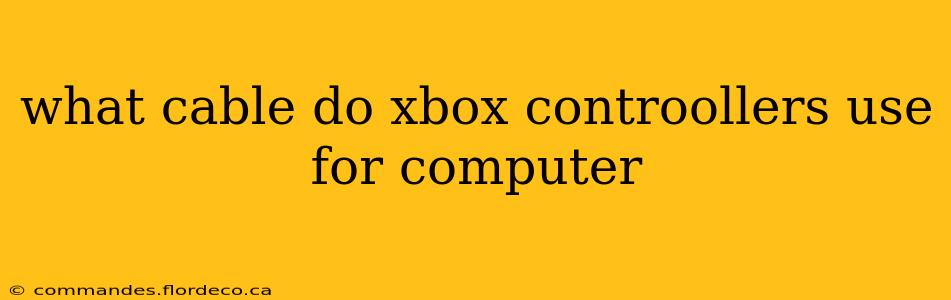 what cable do xbox controollers use for computer