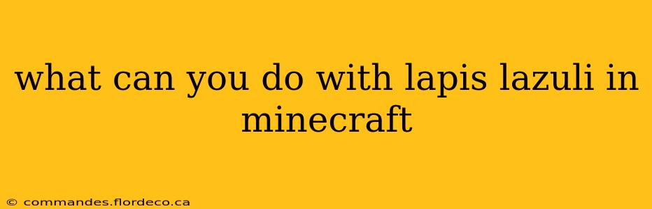 what can you do with lapis lazuli in minecraft