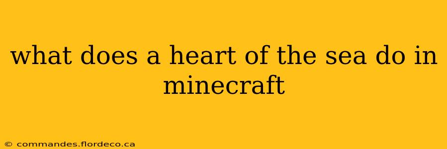 what does a heart of the sea do in minecraft