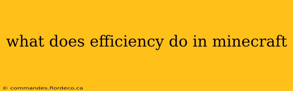 what does efficiency do in minecraft