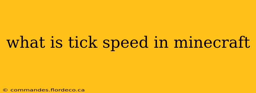 what is tick speed in minecraft