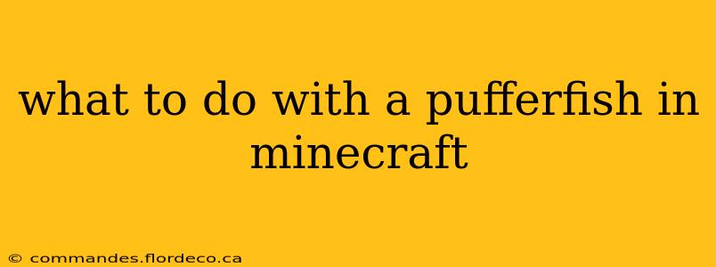 what to do with a pufferfish in minecraft