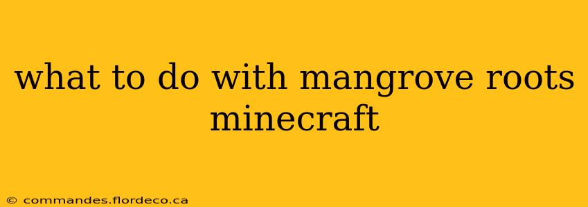what to do with mangrove roots minecraft
