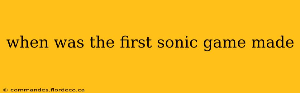 when was the first sonic game made