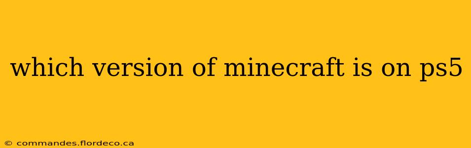 which version of minecraft is on ps5