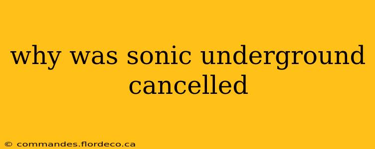 why was sonic underground cancelled