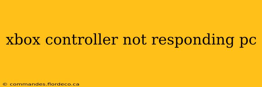 xbox controller not responding pc