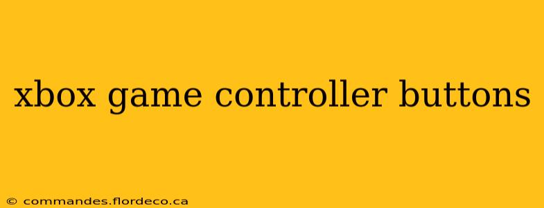 xbox game controller buttons