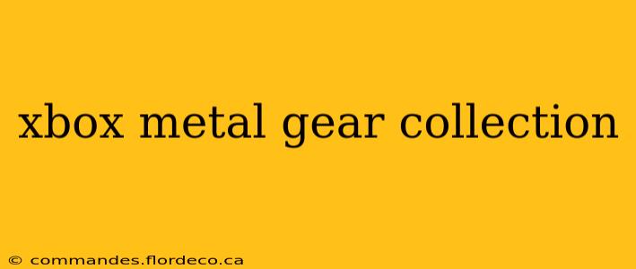 xbox metal gear collection